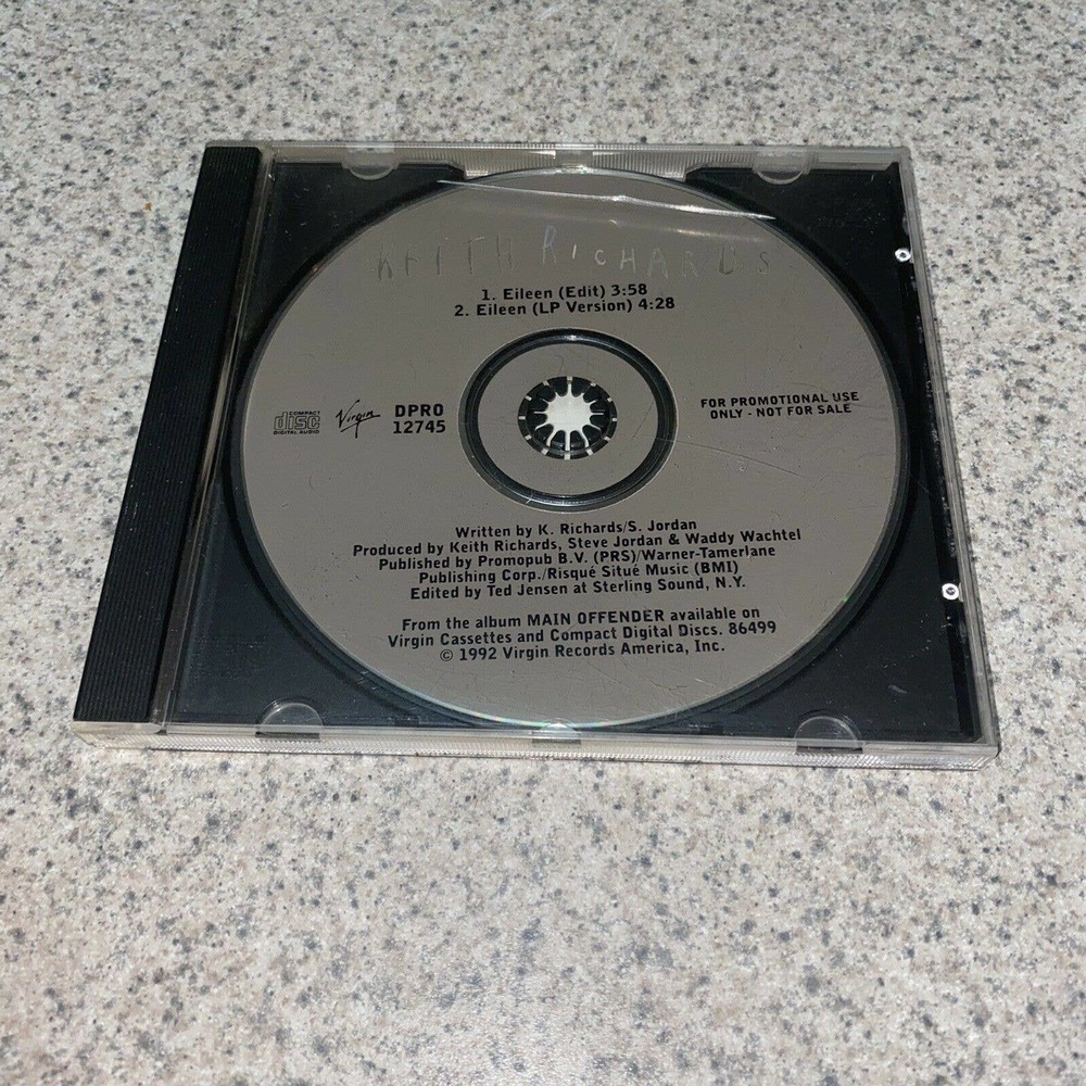 Keith Richards Eileen Promo CD Single Rare